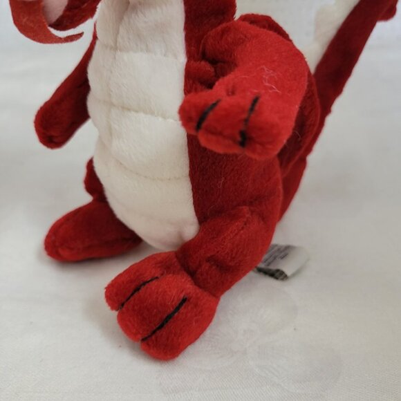 Plush Dragon Red White K-12 Mascots 2001 stuffed animal toy dinosaur - Picture 3 of 10
